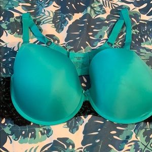 Torrid Teel with Black Lace bra